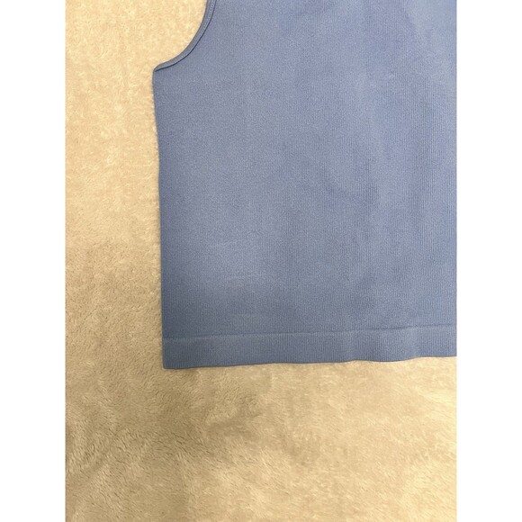 Intimately Free People Blue Ribbed Tank Crop Sleeveless Fitted Racerback XS/S - Picture 3 of 7